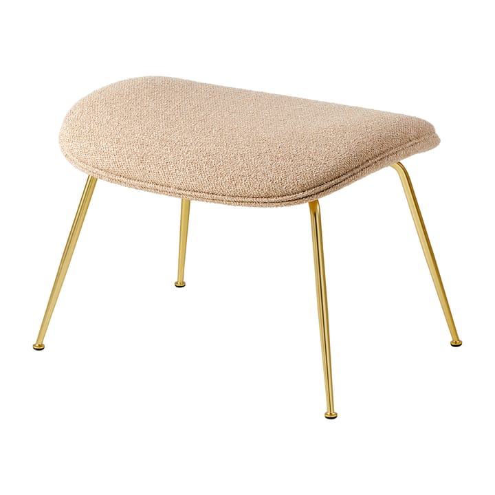 Beetle Ottoman voetenbankje volledig gestoffeerd conic base - Around bouclé 004-brass - GUBI