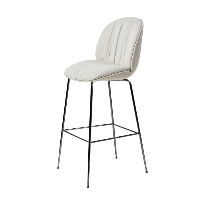 Beetle Soft barkruk 75 cm volledig gestoffeerd - Reales Gubi 001-zwart chroom - GUBI