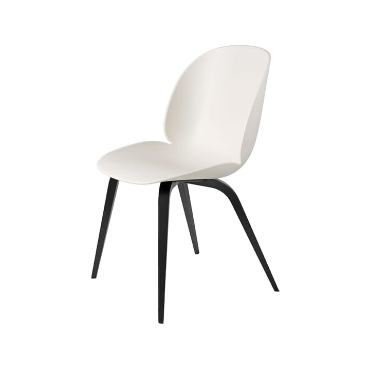 Beetle stoel - alabaster white, zwartgebeitst beukenhouten onderstel - GUBI