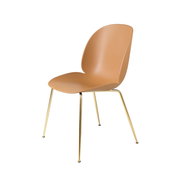 Beetle stoel - amber brown, messing onderstel - GUBI