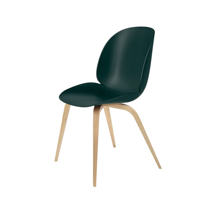 Beetle stoel - Dark green, matgelakt eikenhouten onderstel - Gubi