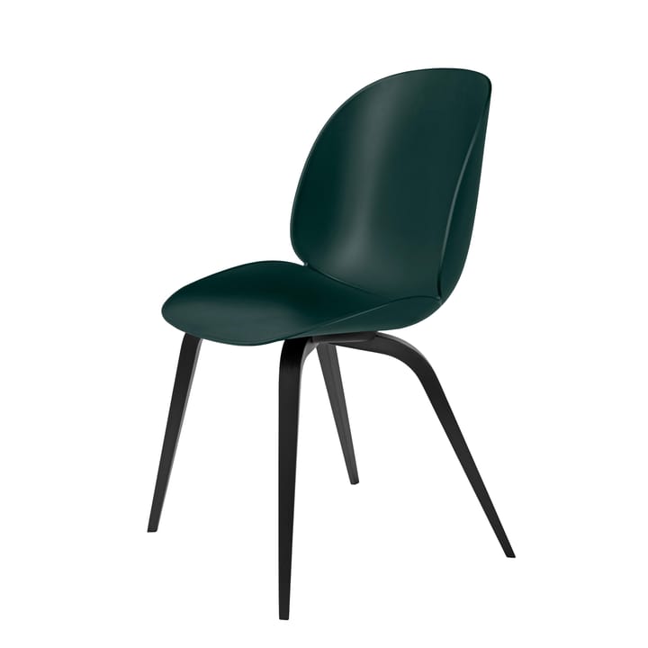 Beetle stoel kunststof zwarte houten poten, groen GUBI