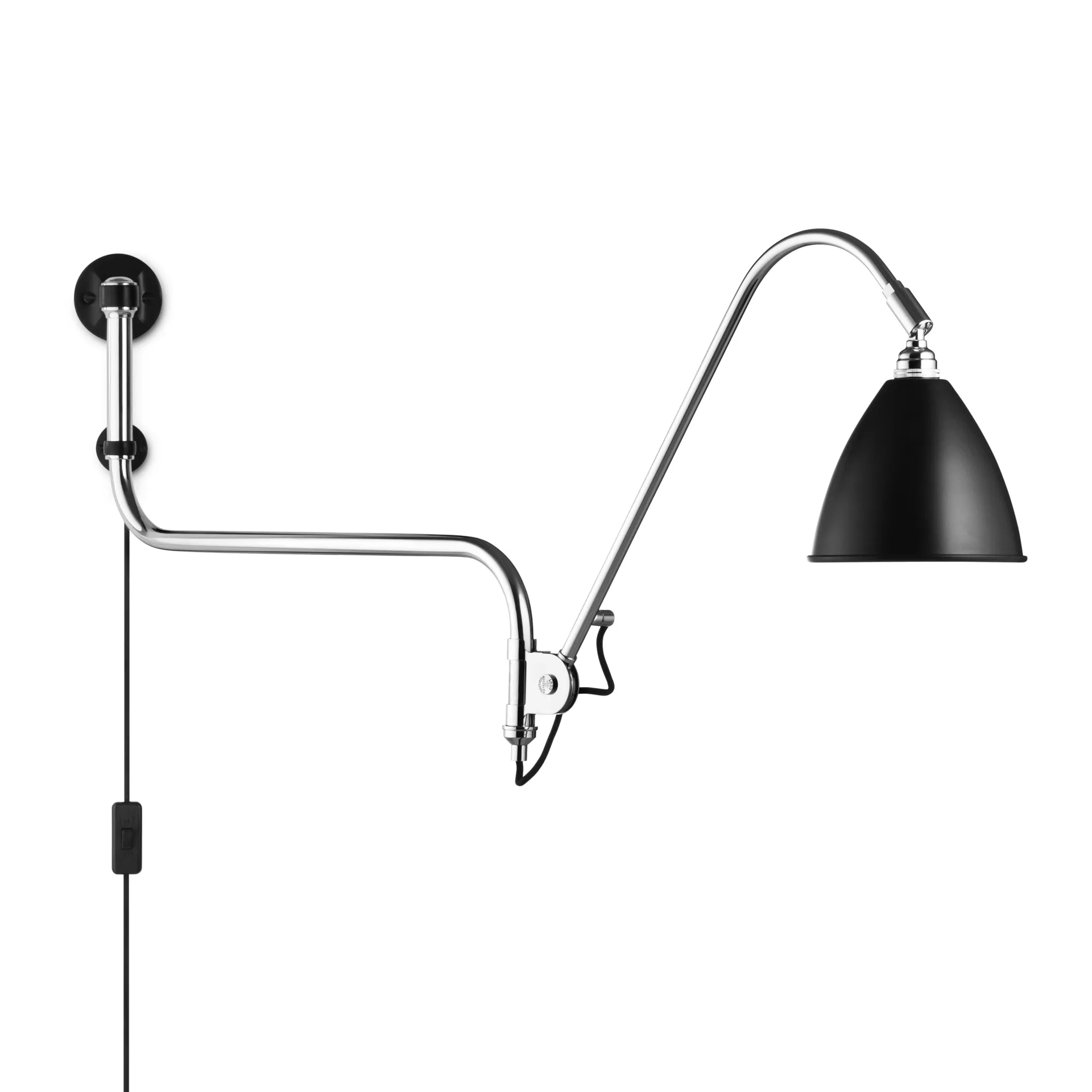 Bestlite BL10 wandlamp, zwart-chroom GUBI