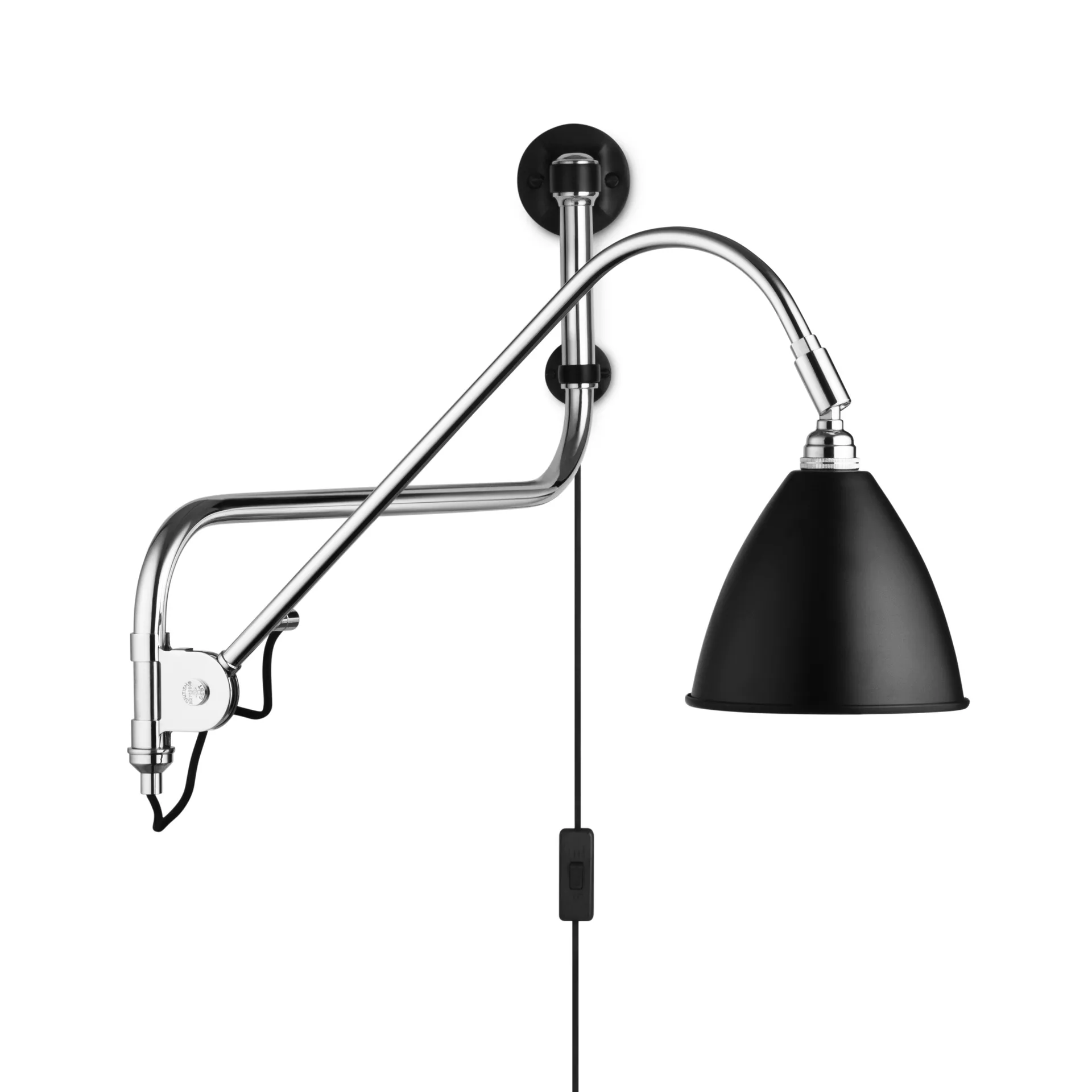 Bestlite BL10 wandlamp, zwart-chroom GUBI
