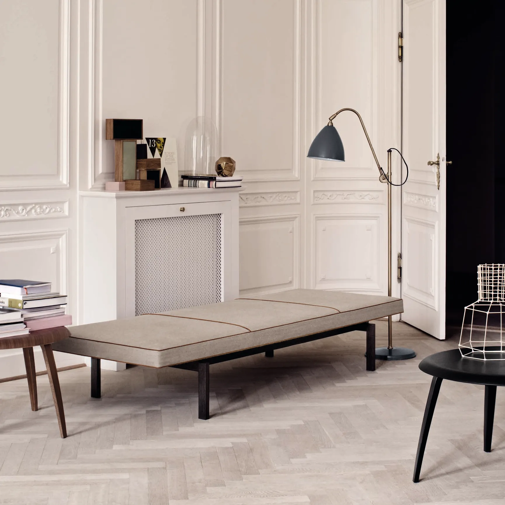 Bestlite BL3M vloerlamp, grijs - messing GUBI