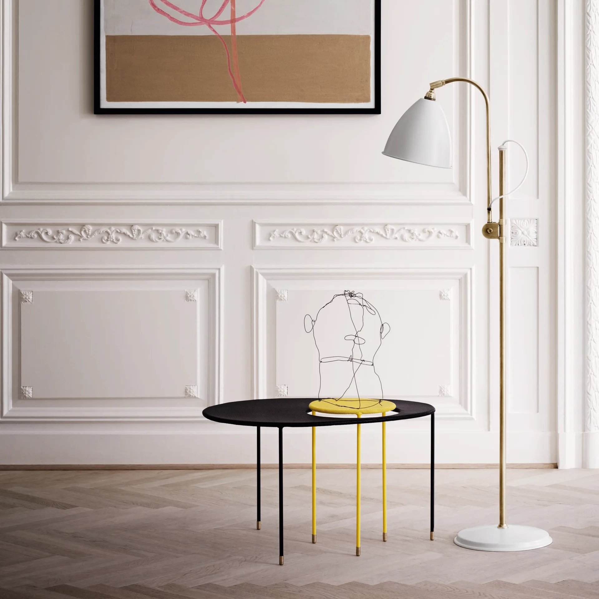 Bestlite BL3M vloerlamp, mat wit - messing GUBI