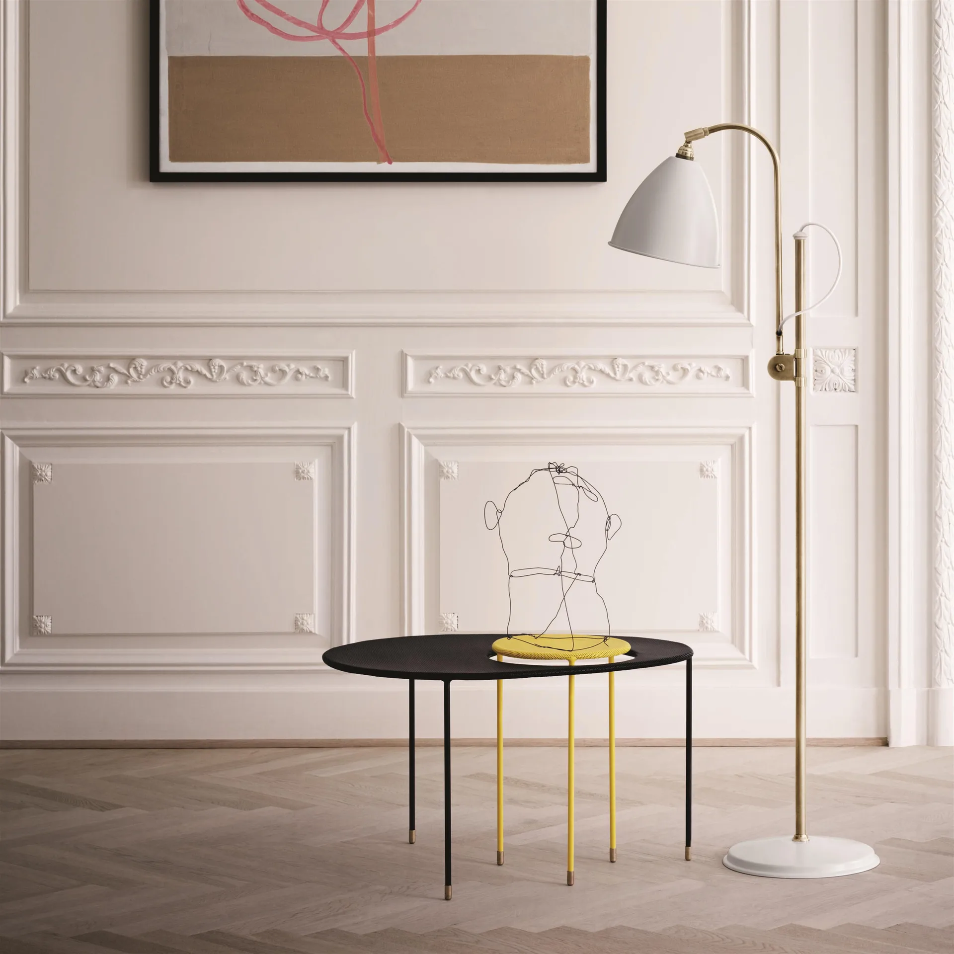 Bestlite BL3M vloerlamp, mat wit - messing GUBI