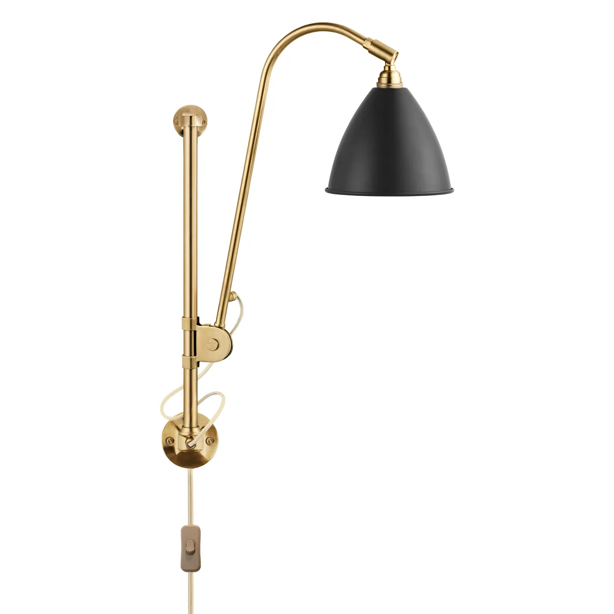 GUBI Bestlite BL5 wandlamp Houtskool zwart-messing