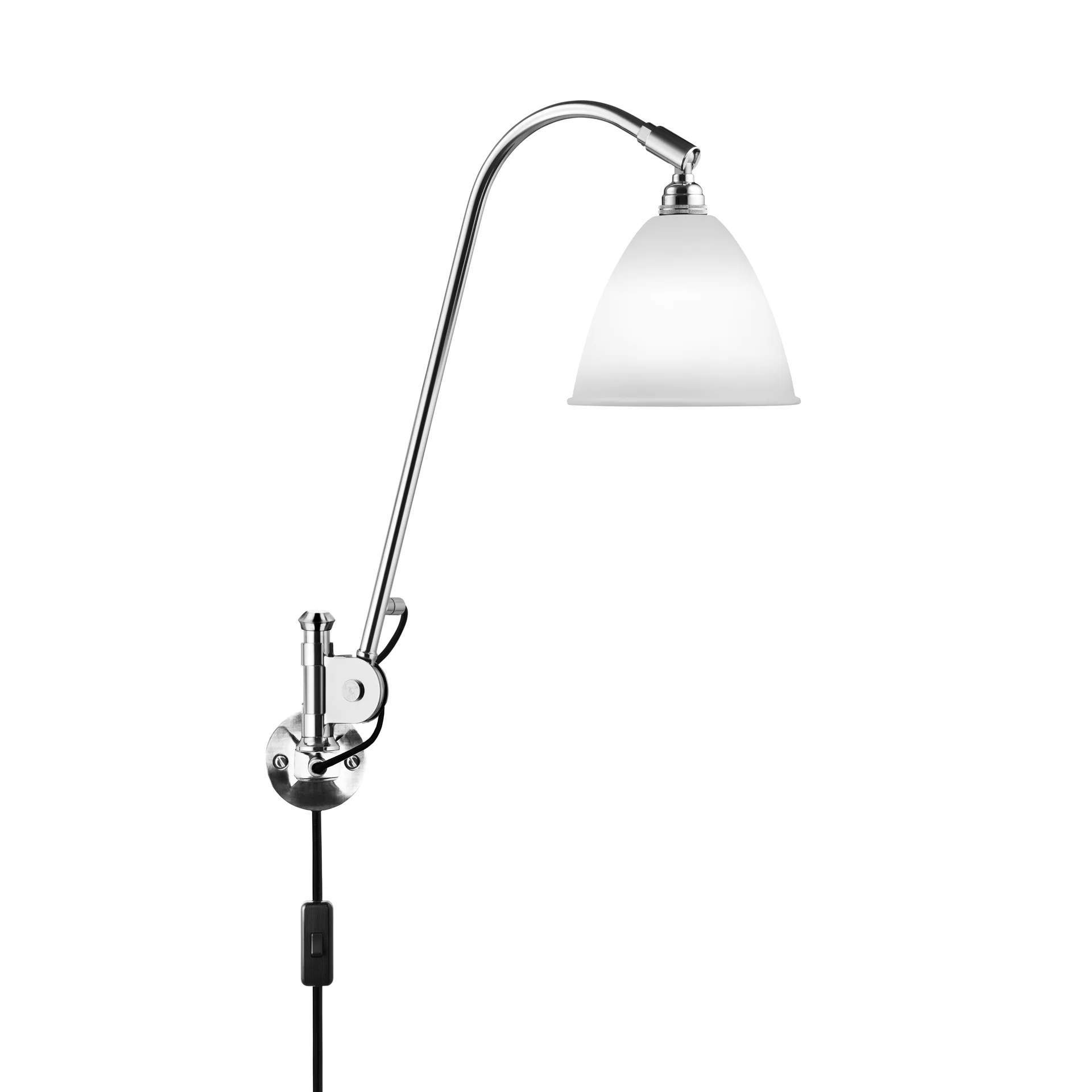 Bestlite BL6 wandlamp, beenderporselein-chroom GUBI