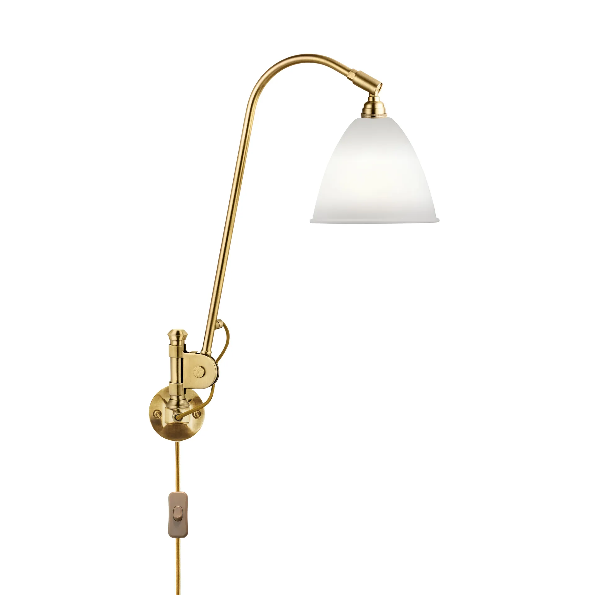 Bestlite BL6 wandlamp, beenderporselein-messing GUBI