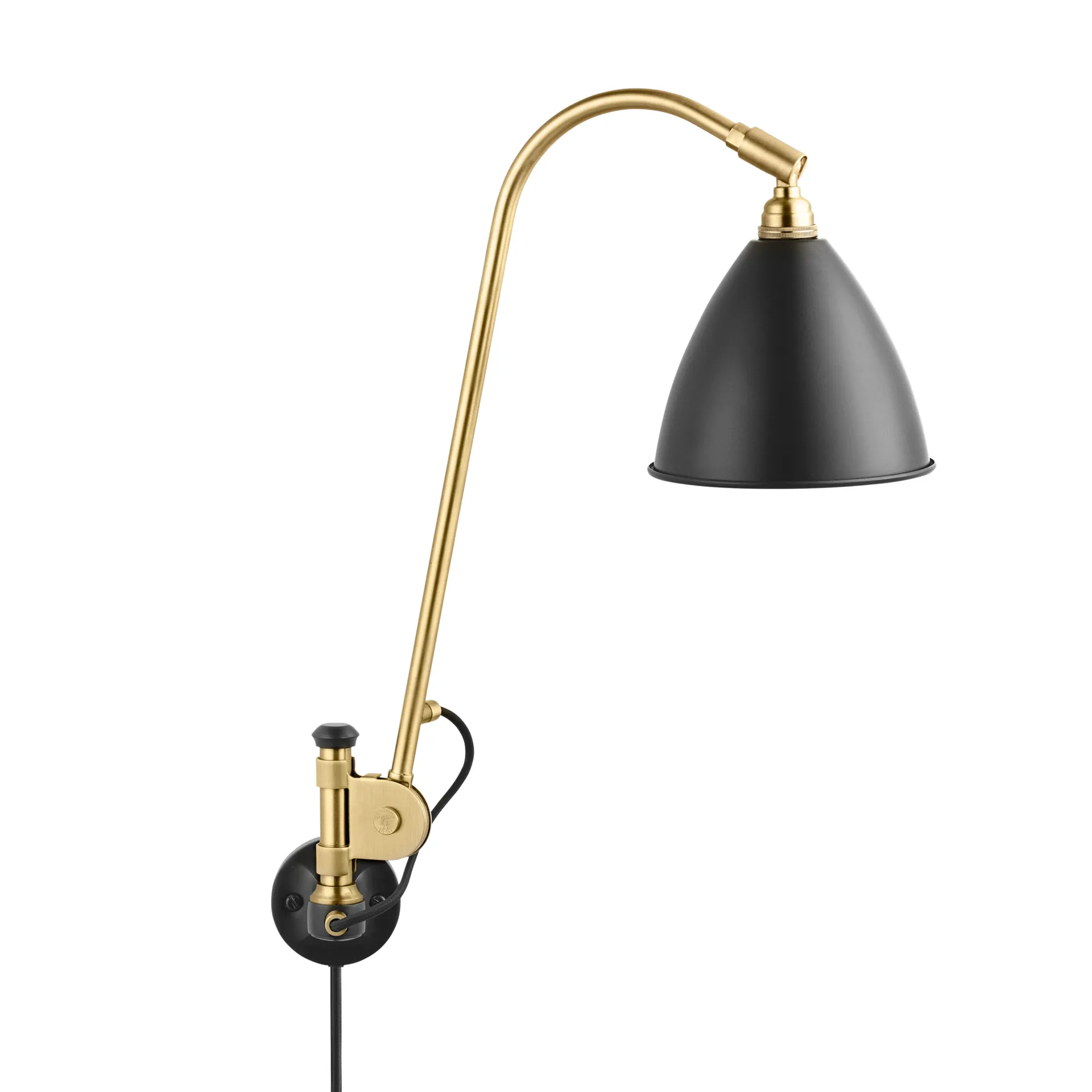 Bestlite BL6 wandlamp, houtskool zwart-messing GUBI