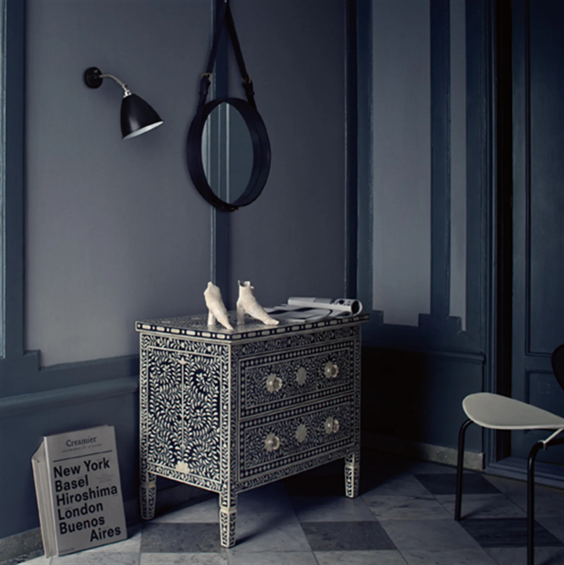 Bestlite BL7 wandlamp, zwart-chroom GUBI