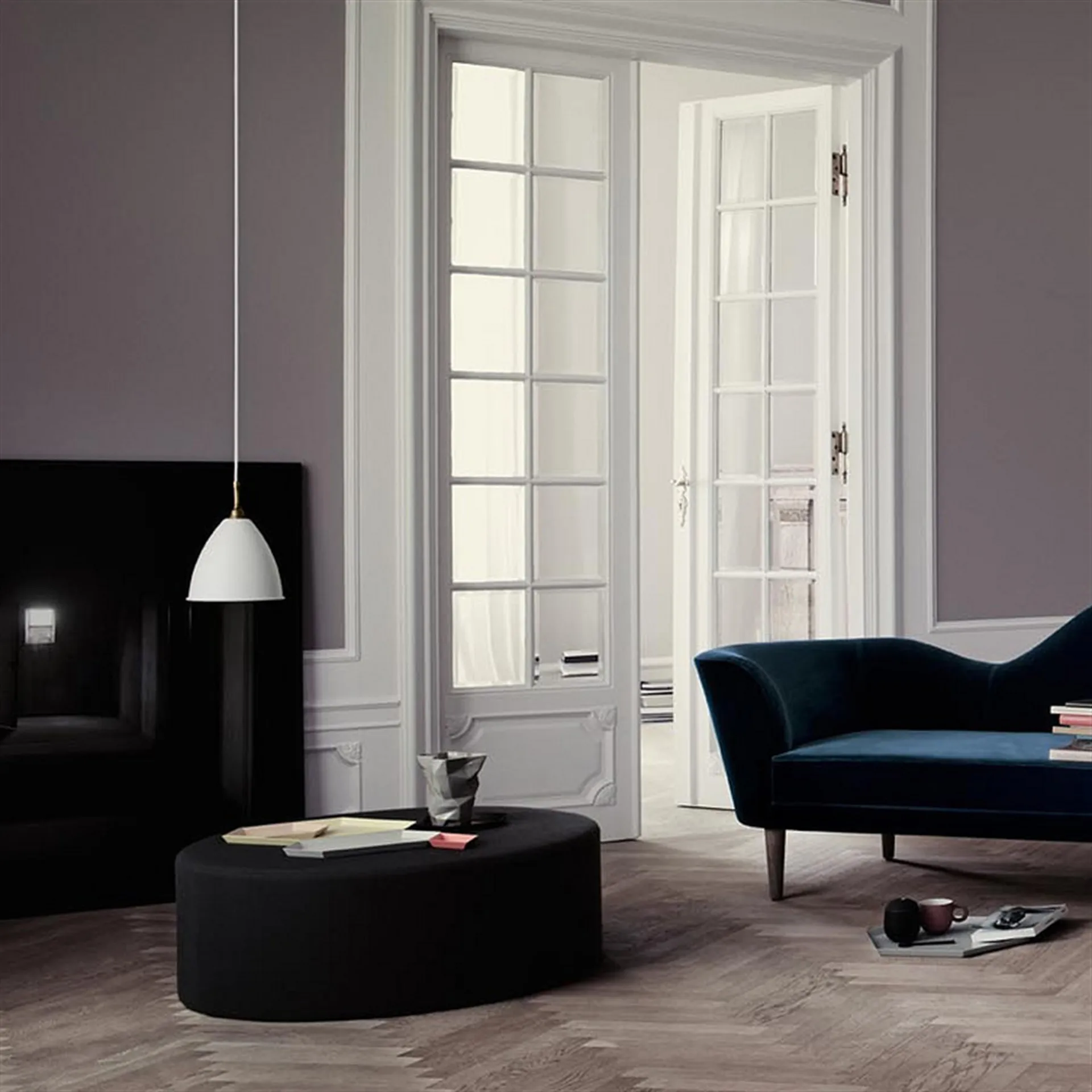 Bestlite BL9M hanglamp, mat wit-chroom GUBI