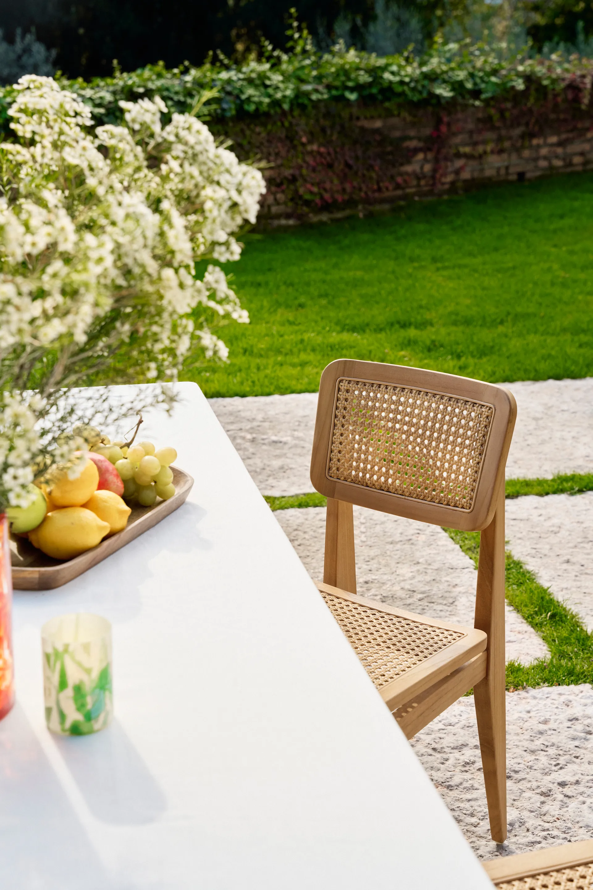 C-chair Outdoor stoel, All french cane-natural teak GUBI