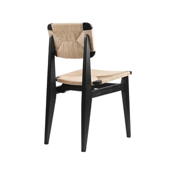 C-Chair stoel - black stained oak, natuurkleurige gevlochten zitting&rugleuning - GUBI
