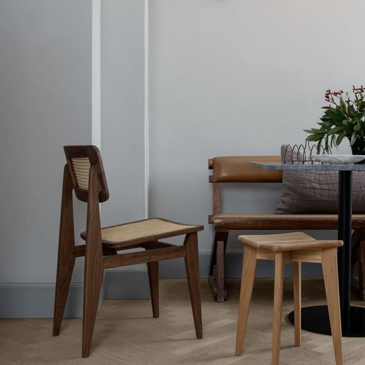 C-Chair stoel - black stained oak, natuurkleurige gevlochten zitting&rugleuning - GUBI