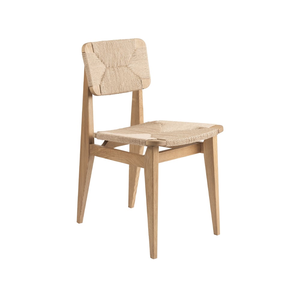 GUBI C-Chair stoel oak oiled, natuurkleurige gevlochten zitting&rugleuning