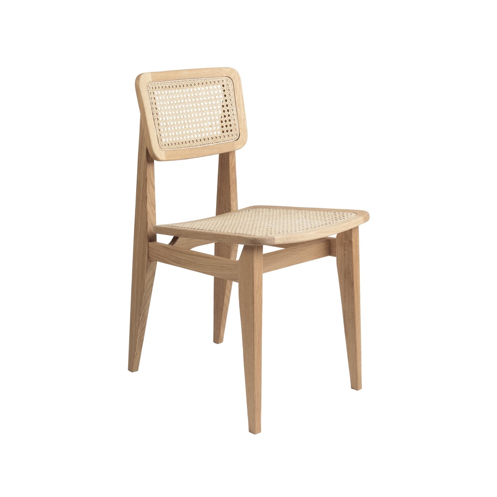 GUBI C-Chair stoel oak oiled, rotan