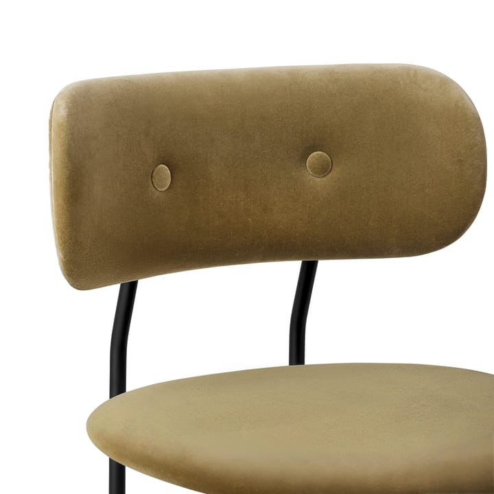 Coco dining chair fully upholstered - Velvet 294 grey green-black - Gubi