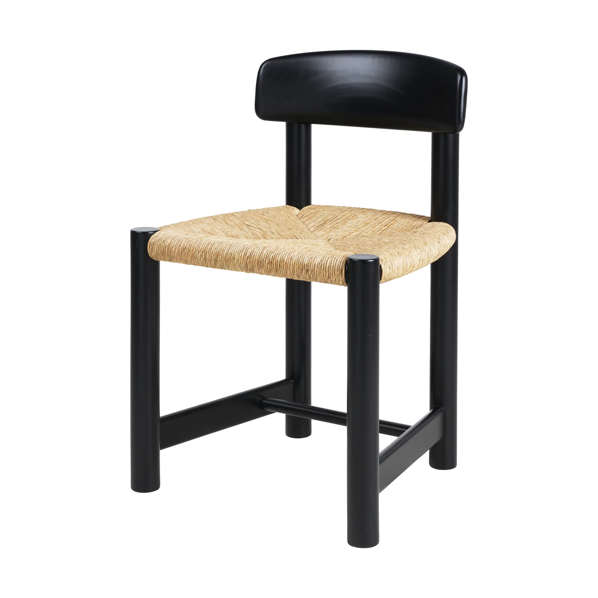 Daumiller Side Chair stoel, Natural Rush-brown/black pine GUBI