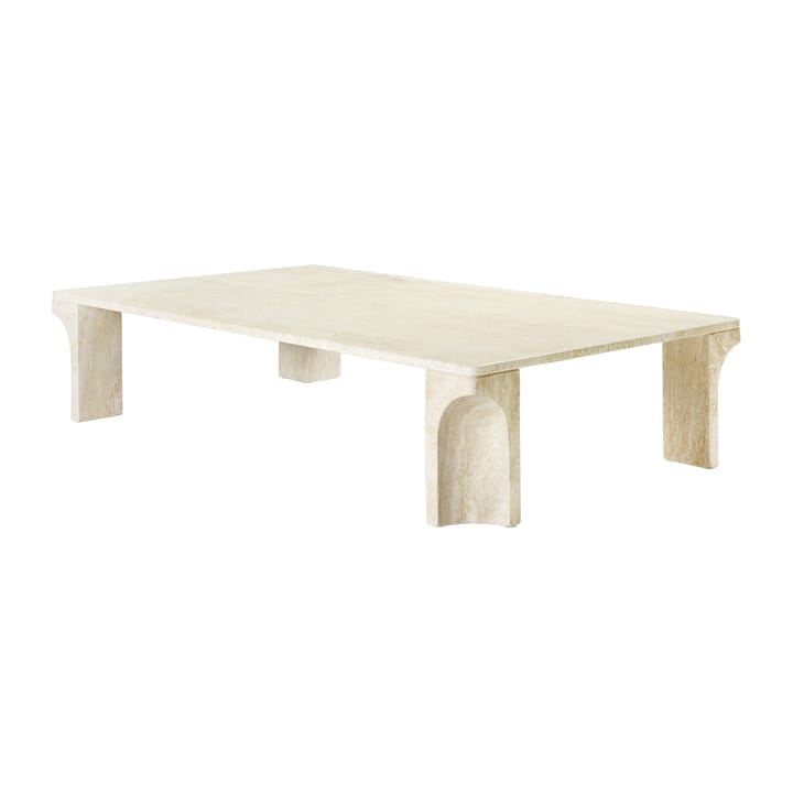 Doric salontafel 80x140 cm, Neutral white-travertine GUBI