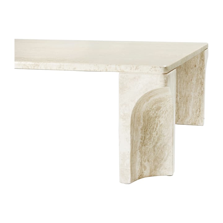 Doric salontafel 80x140 cm, Neutral white-travertine GUBI