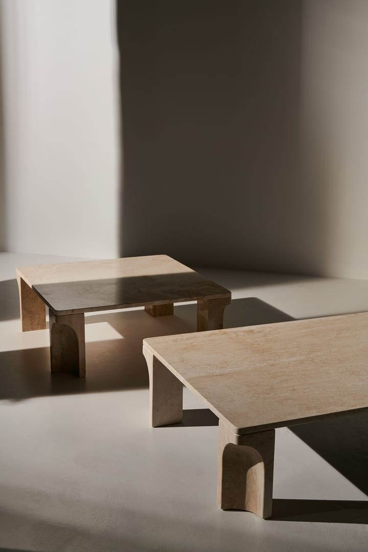 Doric salontafel 80x140 cm, Neutral white-travertine GUBI