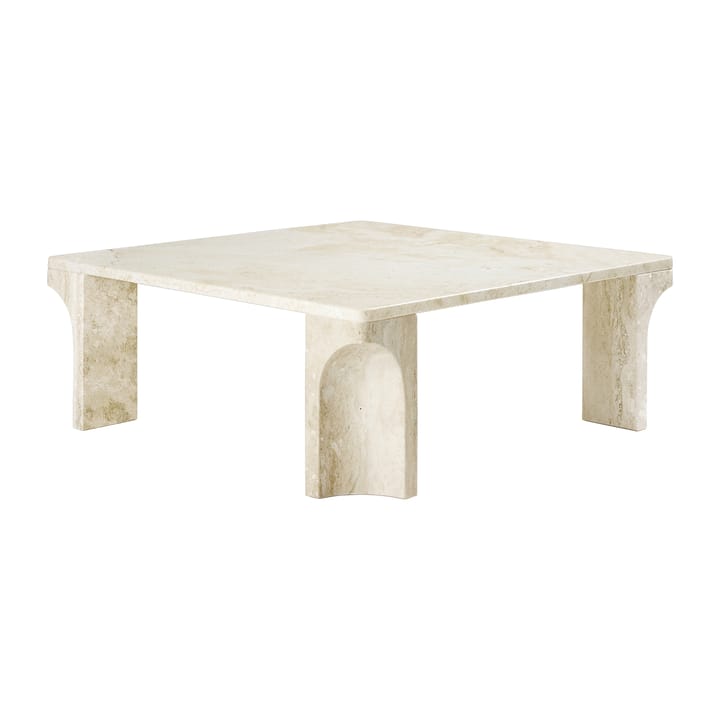 Doric salontafel 80x80 cm, Neutral white-travertine GUBI