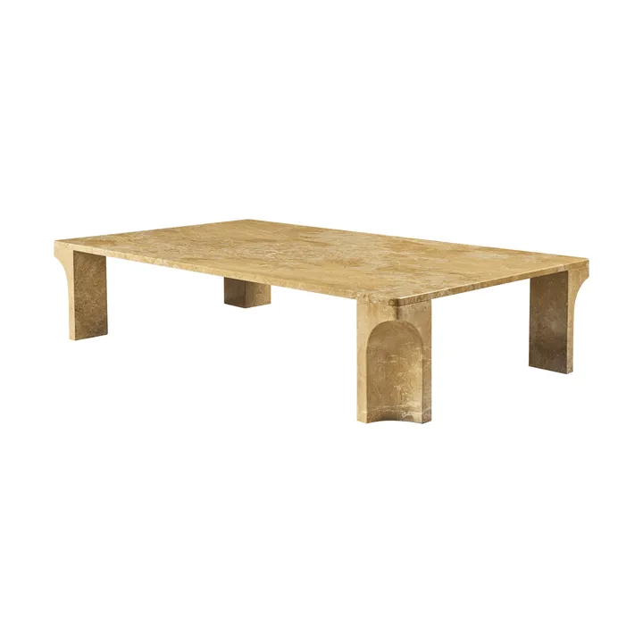 Doric salontafel - Honey Amber marmer, 140x80 cm - GUBI
