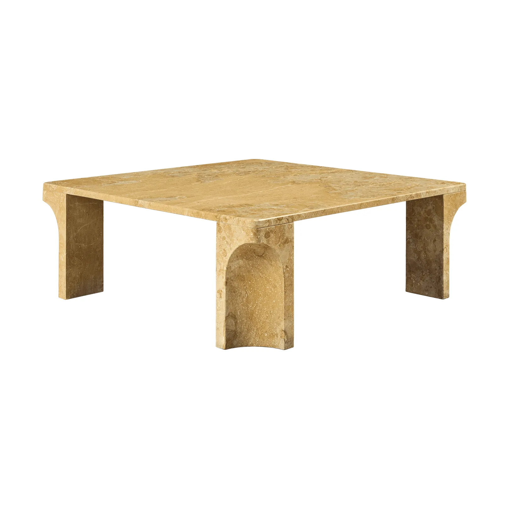 Doric salontafel, Honey Amber marmer, 80x80 cm GUBI