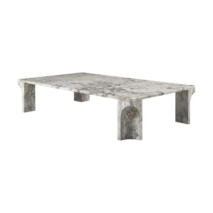 Doric salontafel - Stormy Gray marmer, 140x80 cm - GUBI
