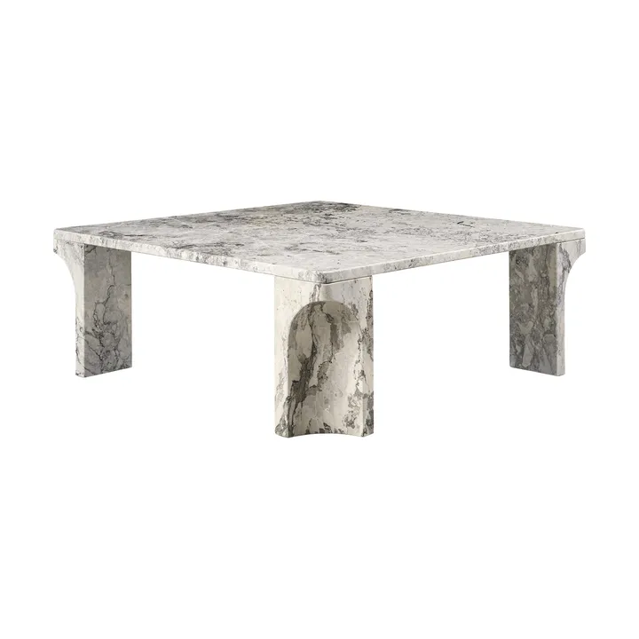 Doric salontafel - Stormy Gray marmer, 80x80 cm - GUBI