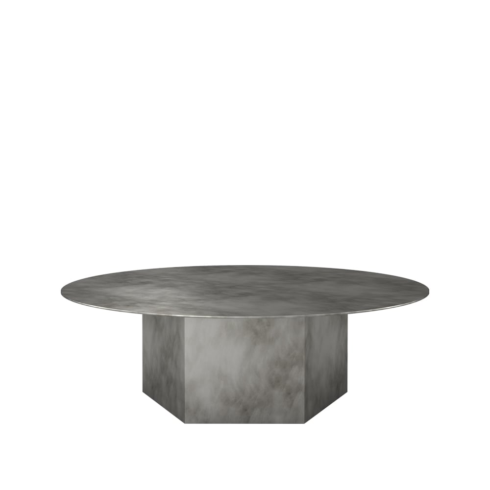 GUBI Epic Steel salontafel Misty grey, o110cm | Scandinavisch Interieur | Salontafels | Grijs