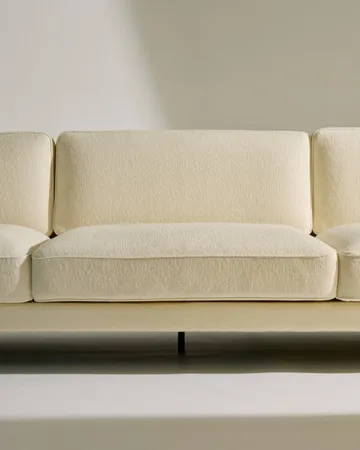 Flaneur driezitsbank - Bouclé-mat zwart - GUBI