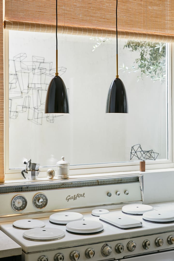Gräshoppa plafondlamp glanzend, Black-brass GUBI