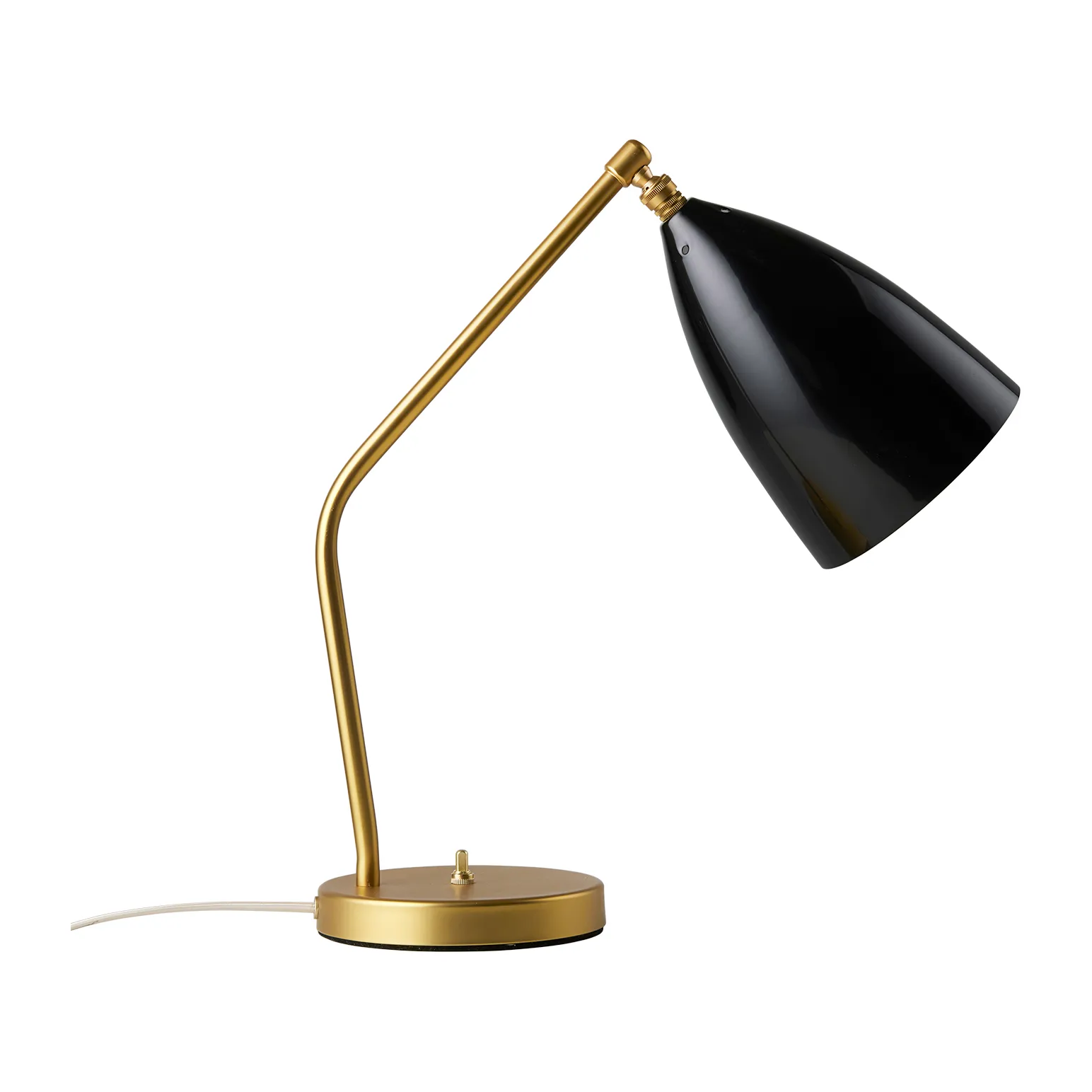 Gräshoppa tafellamp glanzend, Black-brass GUBI