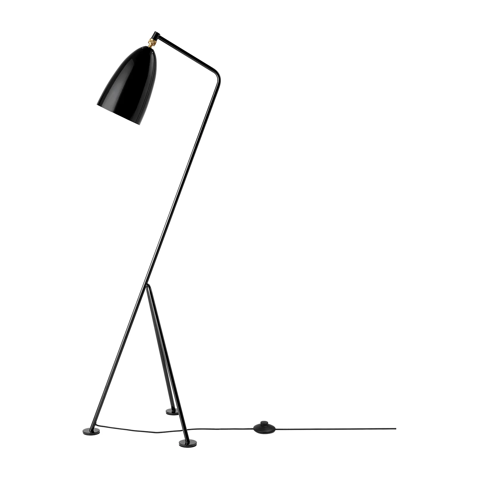 Gräshoppa vloerlamp glanzend, Black GUBI