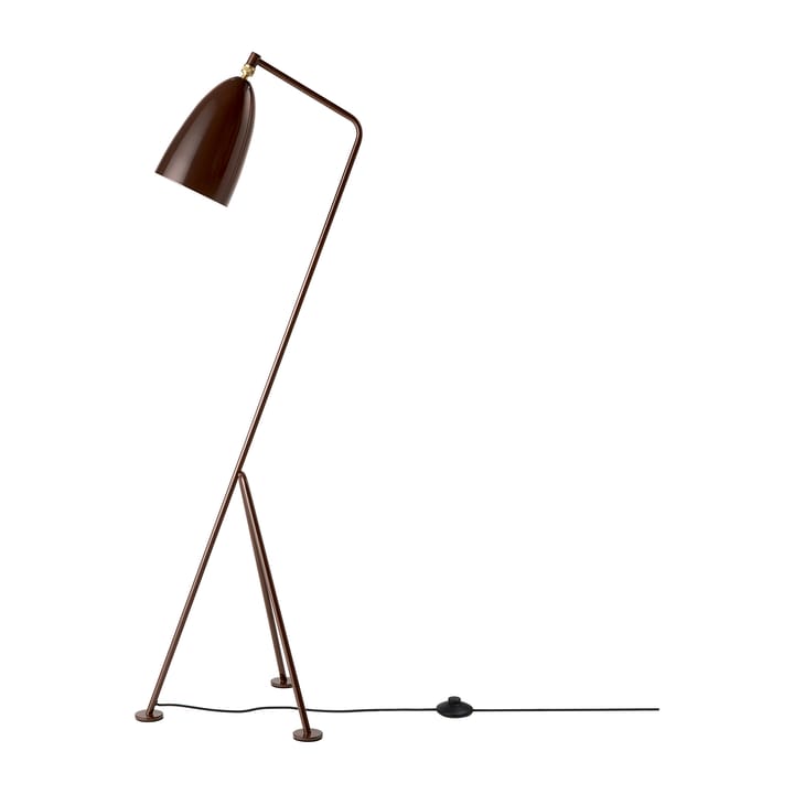 Gräshoppa vloerlamp glanzend - Walnut brown - GUBI