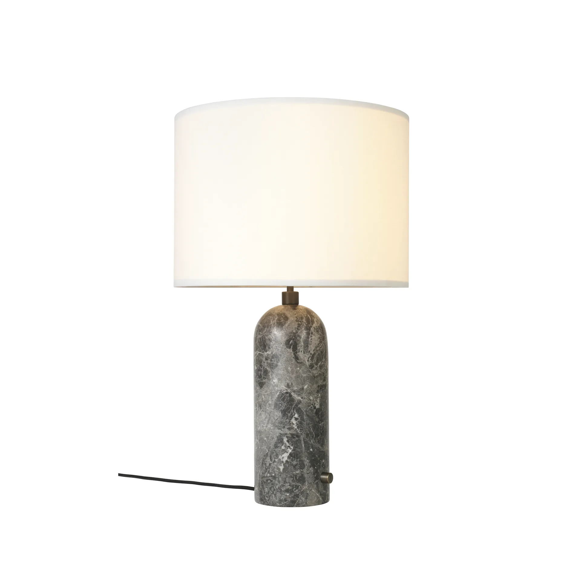 Gravity L tafellamp, grey marble - witte kap GUBI