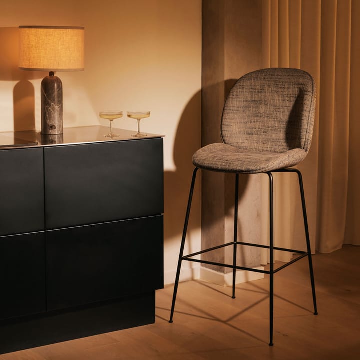 Gravity L tafellamp, grey marble - witte kap GUBI