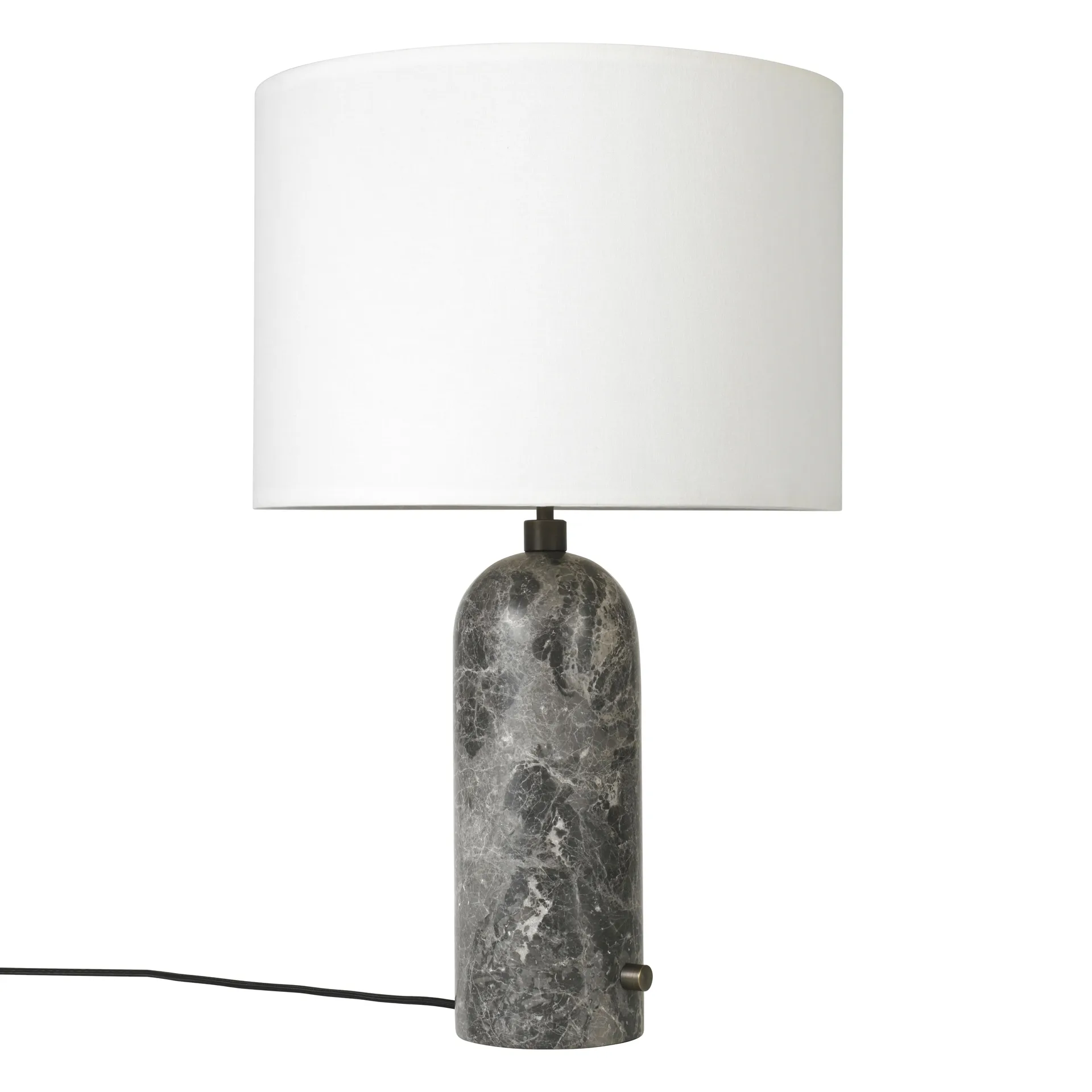 Gravity L tafellamp, grey marble - witte kap GUBI