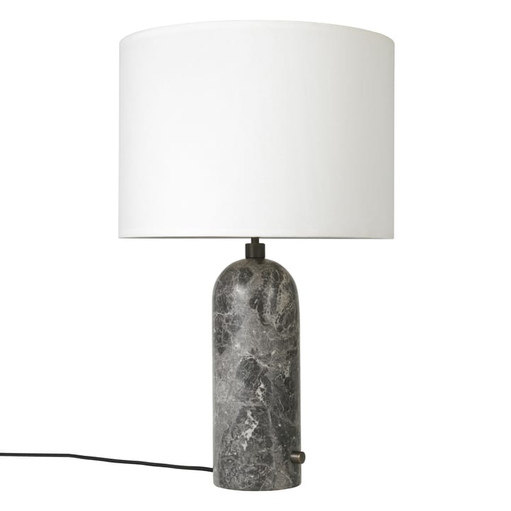 Gravity L tafellamp - grey marble - witte kap - GUBI