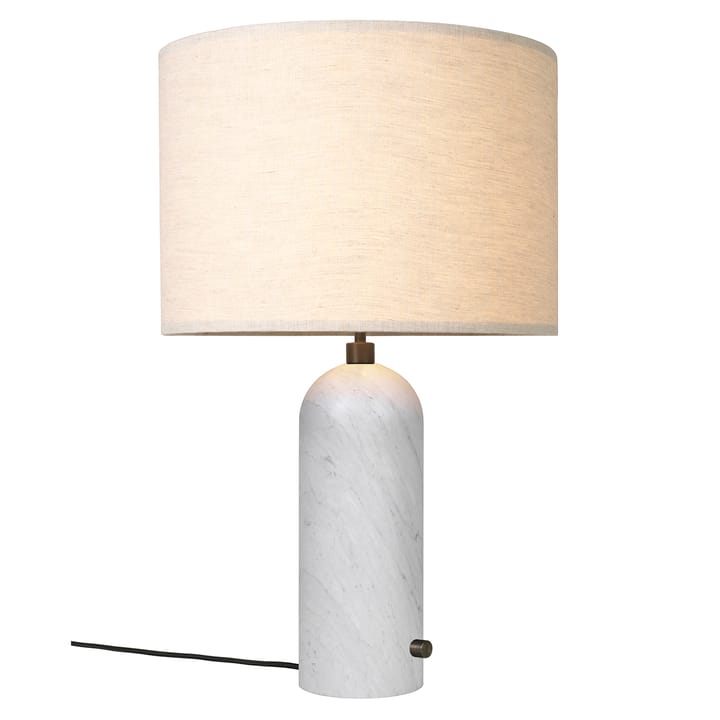 Gravity L tafellamp, Wit marmer-canvas GUBI