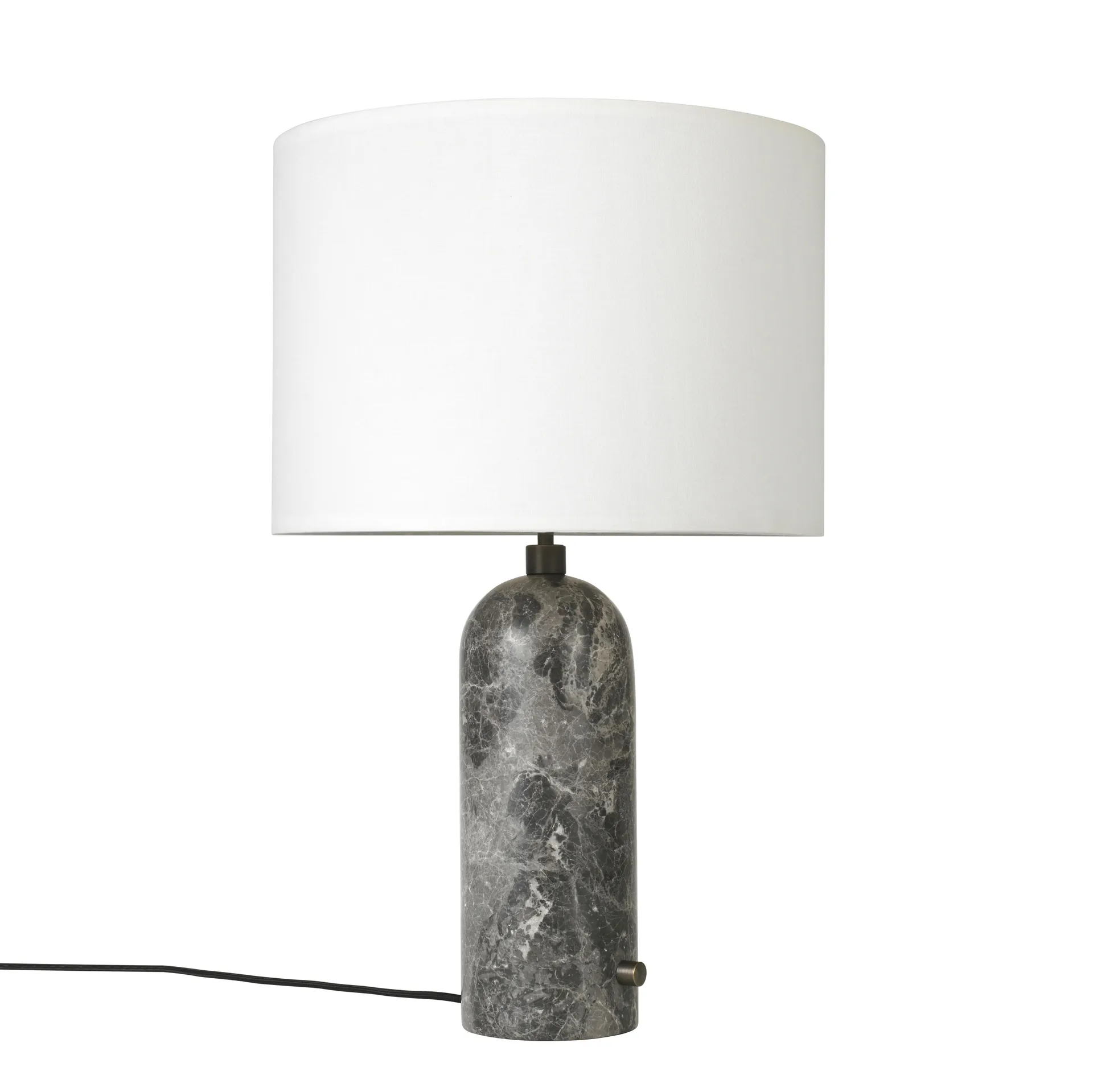 Gravity S tafellamp, grey marble - witte kap GUBI