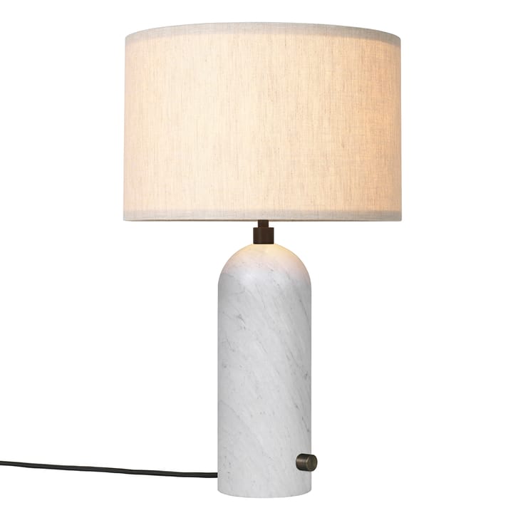 Gravity S tafellamp, Wit marmer-canvas GUBI