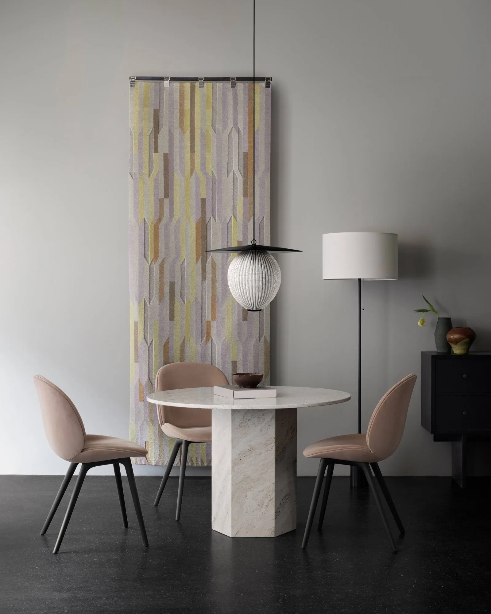 Gravity vloerlamp, Emerald marble-white GUBI
