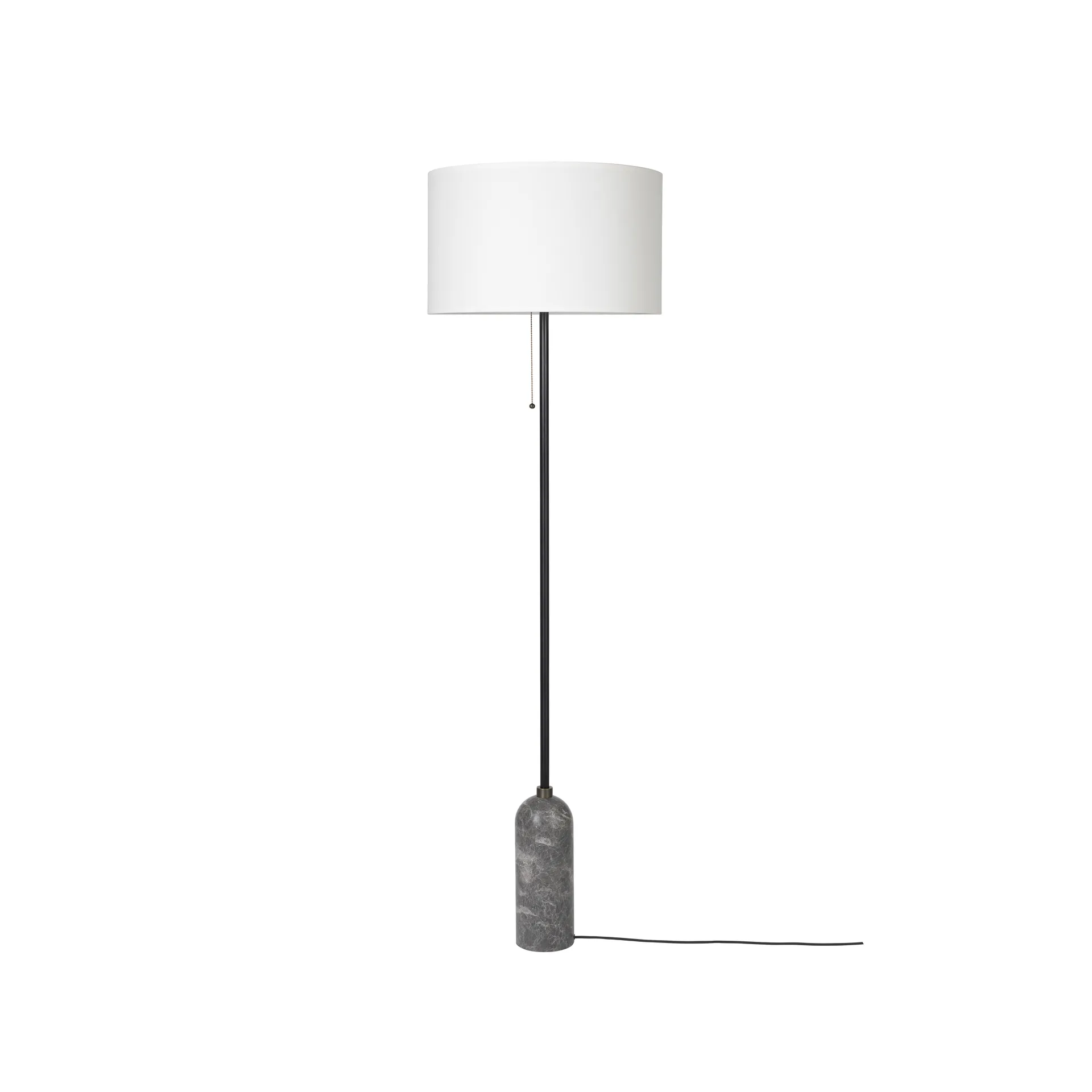 Gravity vloerlamp, grijs marmer/wit GUBI