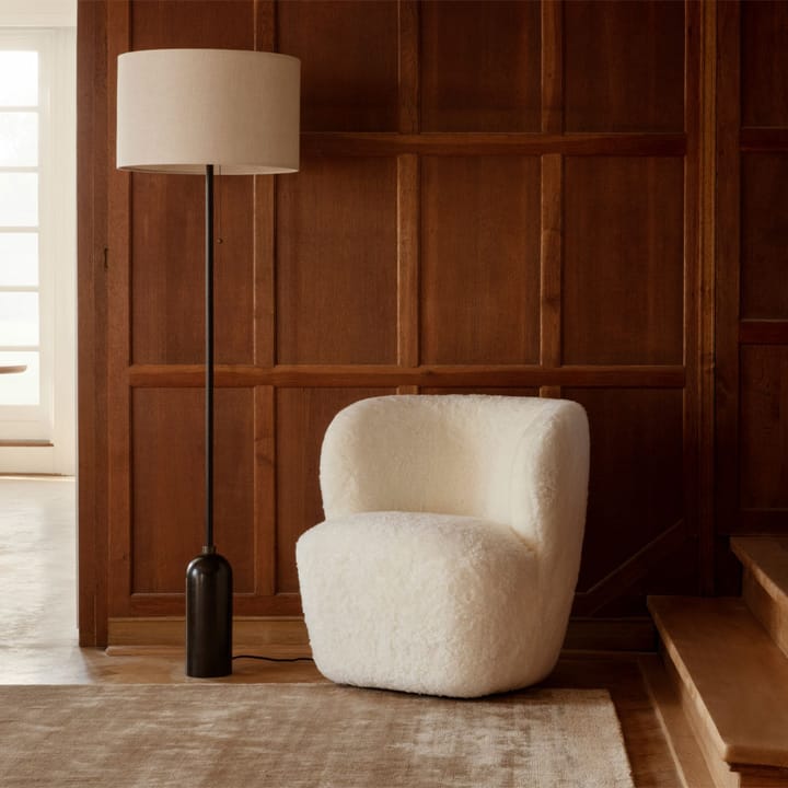 Gravity vloerlamp, zwart staal/canvas GUBI