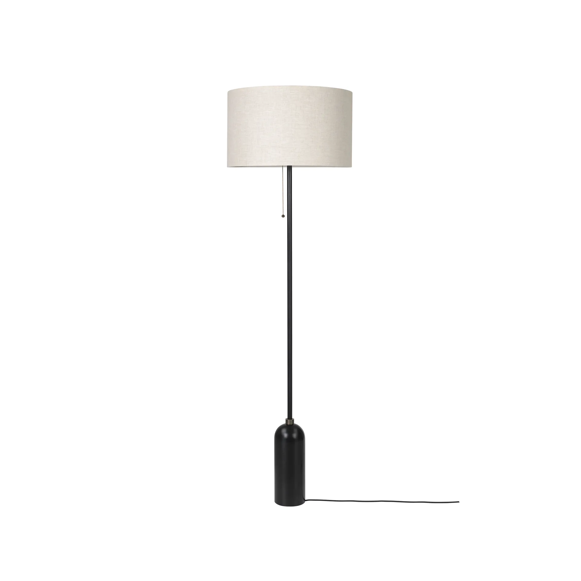 Gravity vloerlamp, zwart staal/canvas GUBI