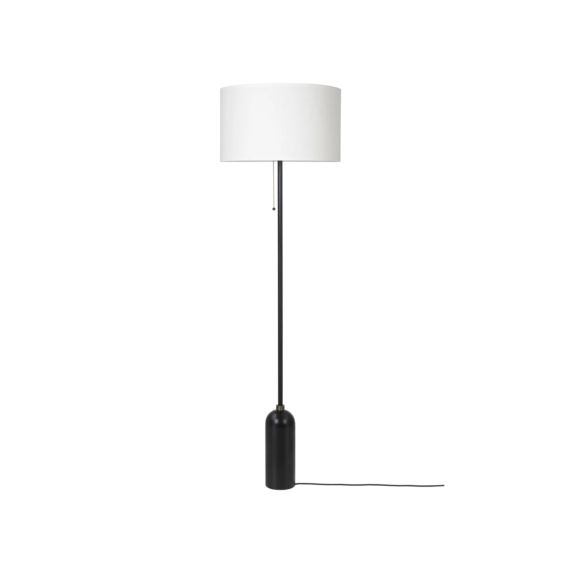 Gravity vloerlamp, zwart staal/wit GUBI